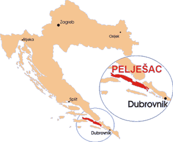Peljesac - Croatia map