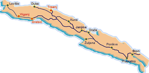 interactive map of Peljesac